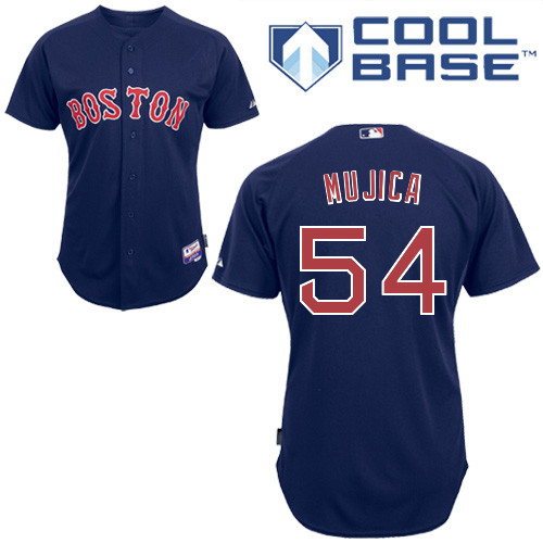 Edward Mujica #54 Youth Baseball Jersey-Boston Red Sox Authentic Alternate Navy Cool Base MLB Jersey